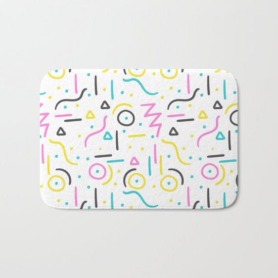 memphis pattern Bath Mat
