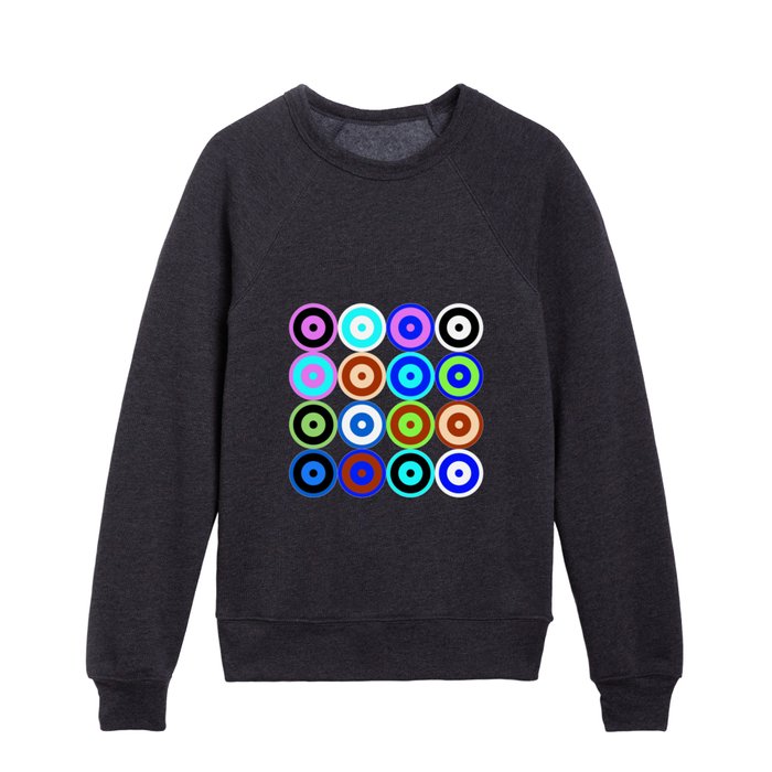 12 Grid Multi-Color Mod Roundels Kids Crewneck