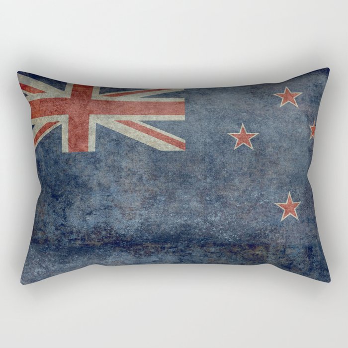 New Zealand Flag - Grungy retro style Rectangular Pillow