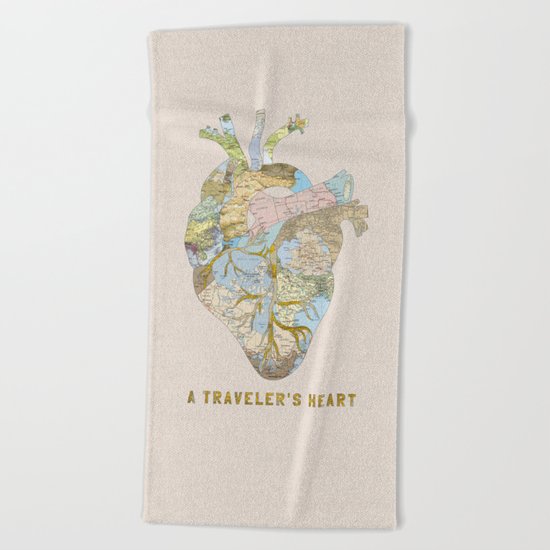 A Traveler's Heart Beach Towel