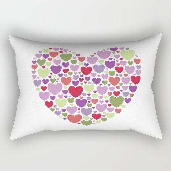 Colourful Hearts Rectangular Pillow