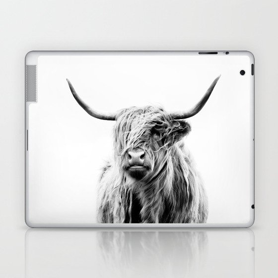 portrait of a highland cow Laptop & iPad Skin