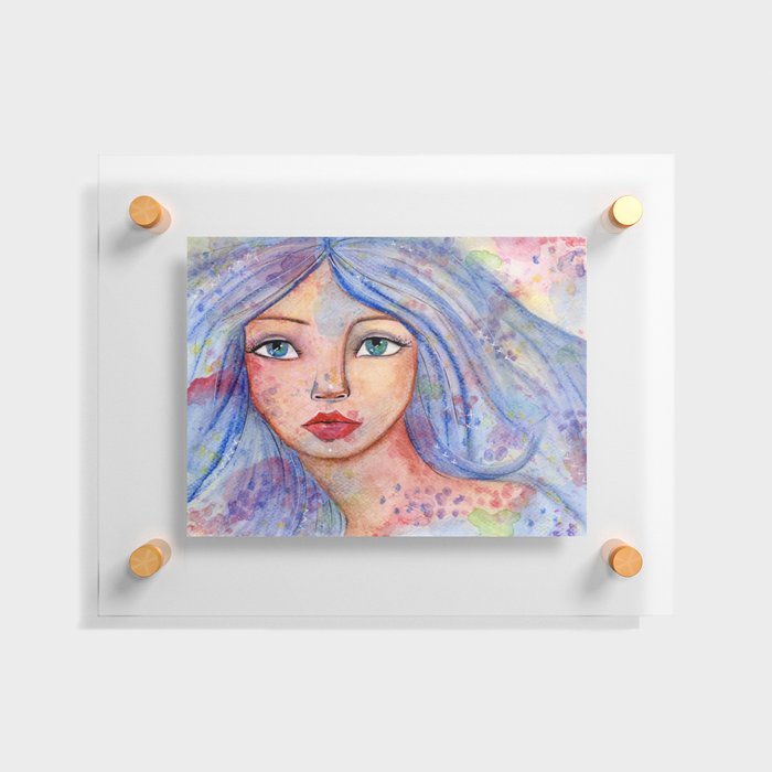 Girl in the flow Floating Acrylic Print