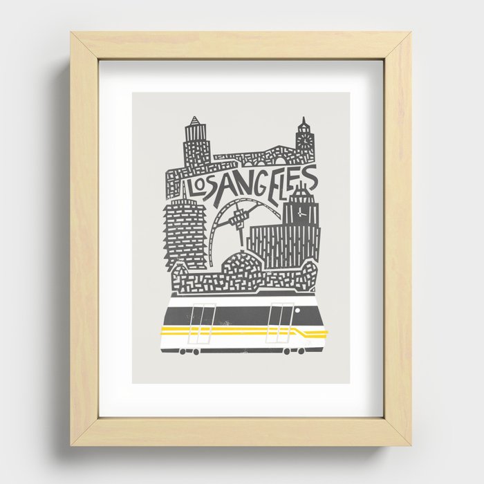 Los Angeles Cityscape Recessed Framed Print