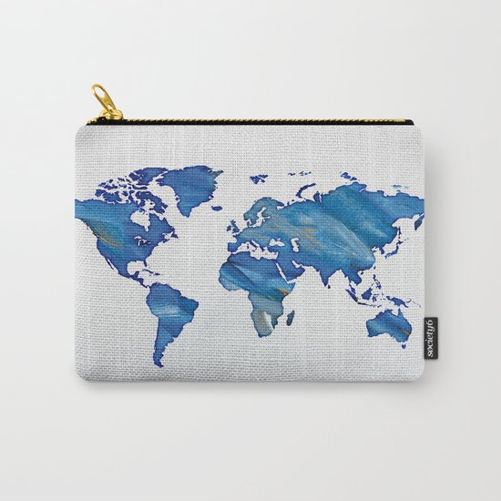 Blue World Map 01 Carry-All Pouch