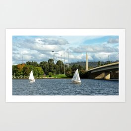 Sailing on Lake Burley Griffin, Canberra Art Print