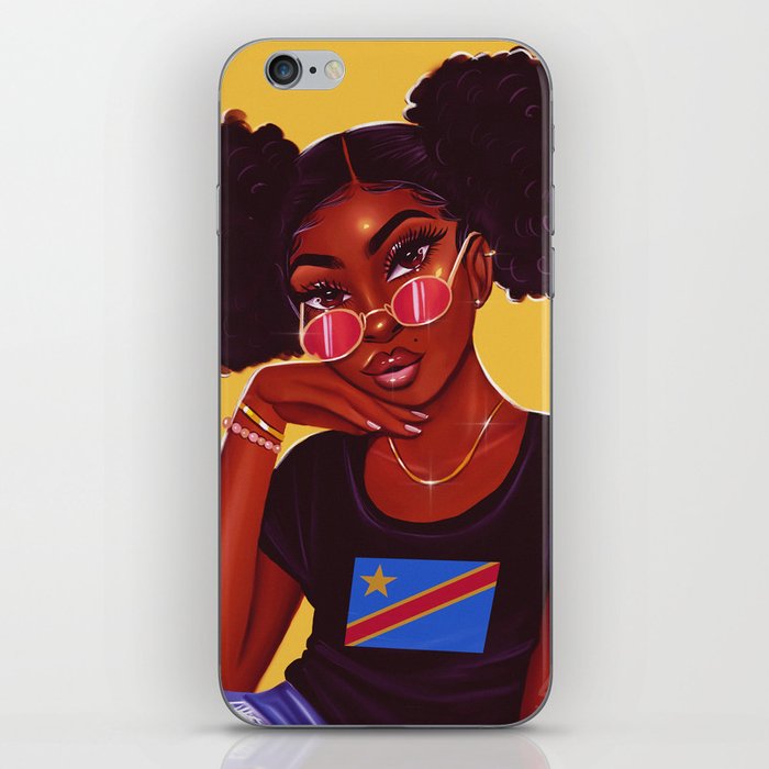 congolese babe - yellow iPhone Skin