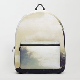 Mountains in Golden Clouds. Nature Landscape Photography Backpack