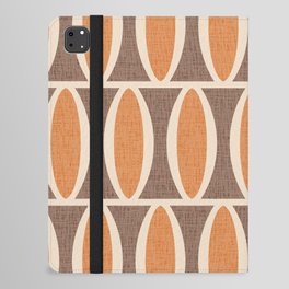 Retro Mid Century Modern Geometric Oval Pattern 237 Orange and Brown and Beige iPad Folio Case