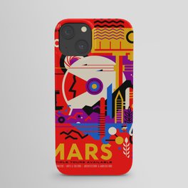 NASA Mars The Red Planet Retro Poster Futuristic Best Quality iPhone Case