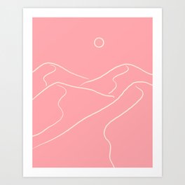 Pink landscape dunes Art Print