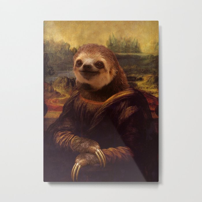 Mona Lisa Sloth - Original Artwork available in Poster. Metal Print