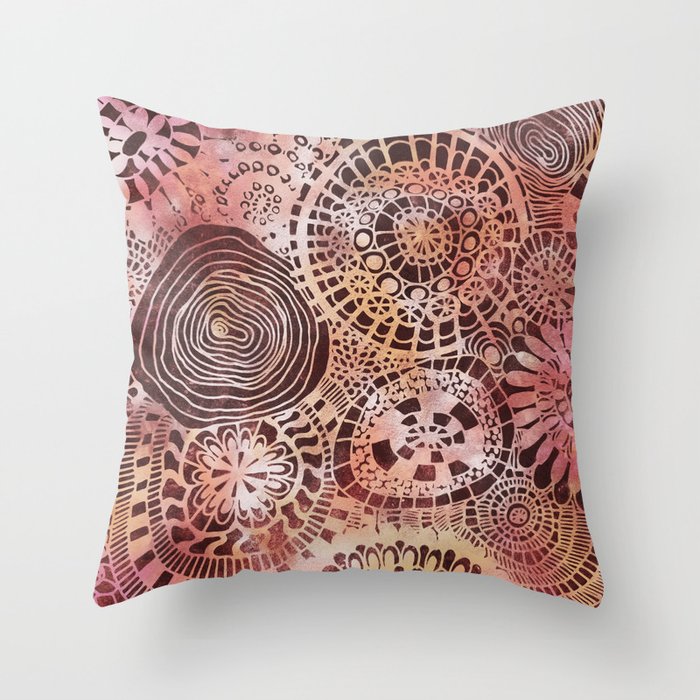 Urchin and Opihi party v3 batik look Throw Pillow
