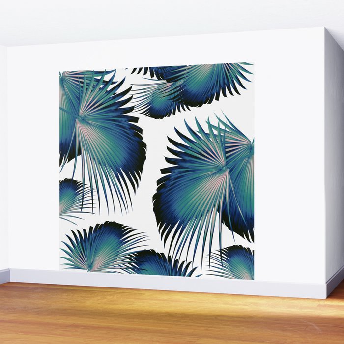 Fan Palm Leaves Paradise 1 Tropical Decor Art Society6 Wall
