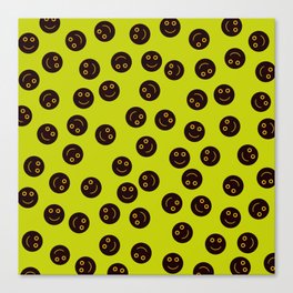 I am fine Smiley face Lime green Canvas Print