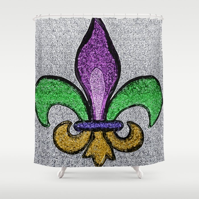 Fleur De Lis Purple Green And Gold Shower Curtain By Artbytinavaughn Fleur De Lis Purple Green And Gold Shower Curtain By Artbytinavaughn