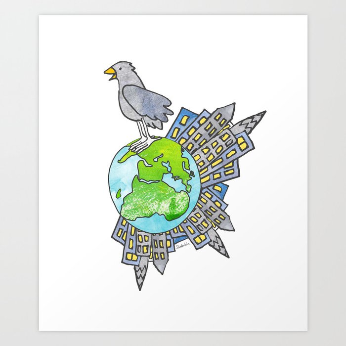 Happy Alien Earth Bird (from the book, "You, the Magician") Art Print