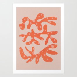 Foliage Fantasia, Red Art Print