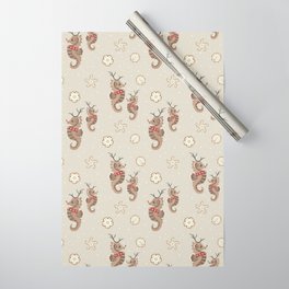 Seahorse Reindeer and Holiday Cookies Wrapping Paper