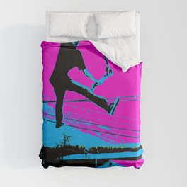 The Tail-Grab Scooter Stunt Duvet Cover