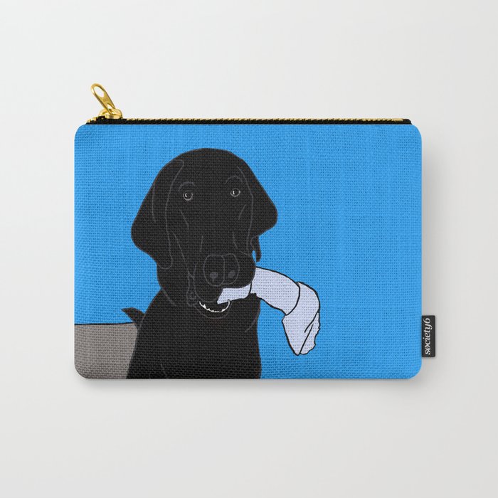 Black Lab With A Bone Carry-All Pouch