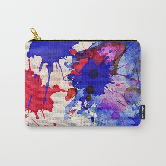 Blue & Red Color Splash Carry-All Pouch