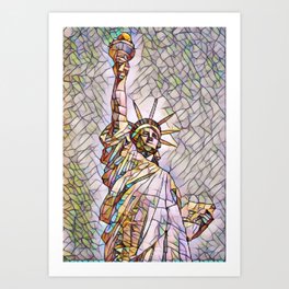 Statue of Liberty Mosaic Art Print