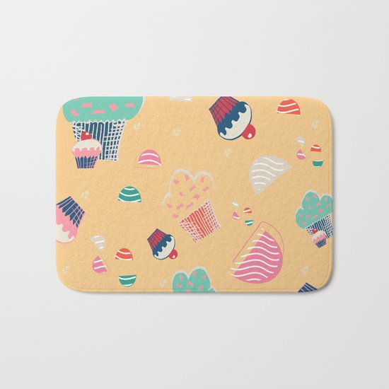 Cupcake yellow Bath Mat