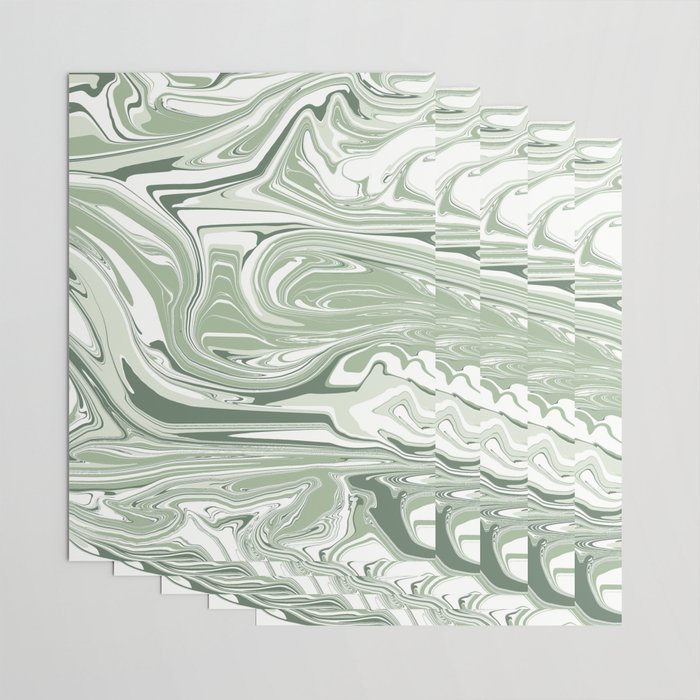 Abstract Sage Green Marble Wrapping Paper by Articoolate