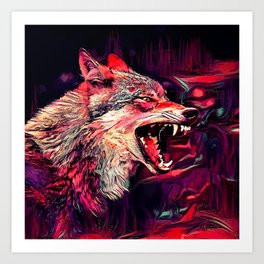 The Lone Wolf | Multi-color Digital Illustration Graphic Design Art Print