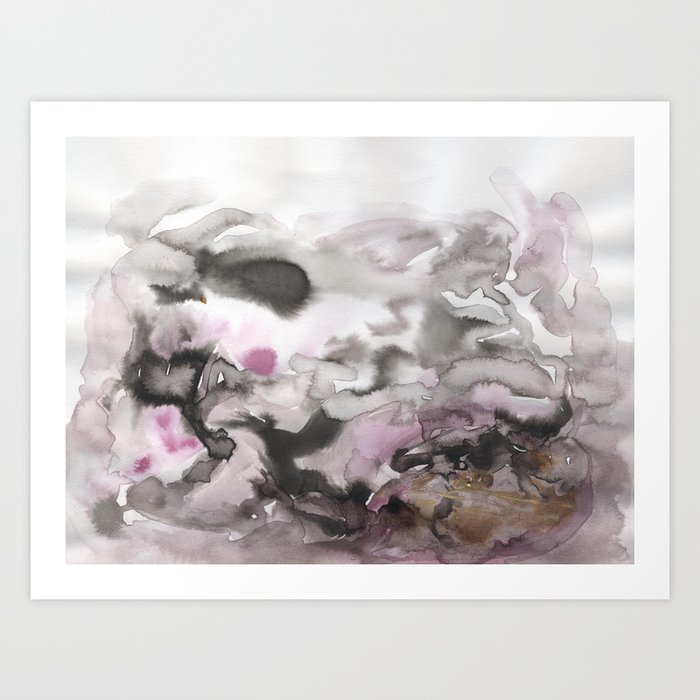 composition in grey and pink Art Print