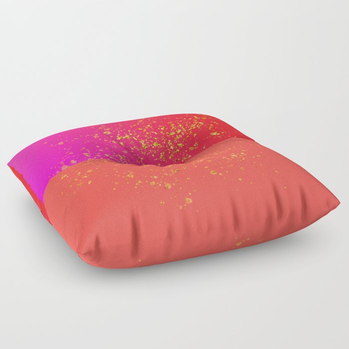 Pink Glitter Colorblock Pattern  Floor Pillow