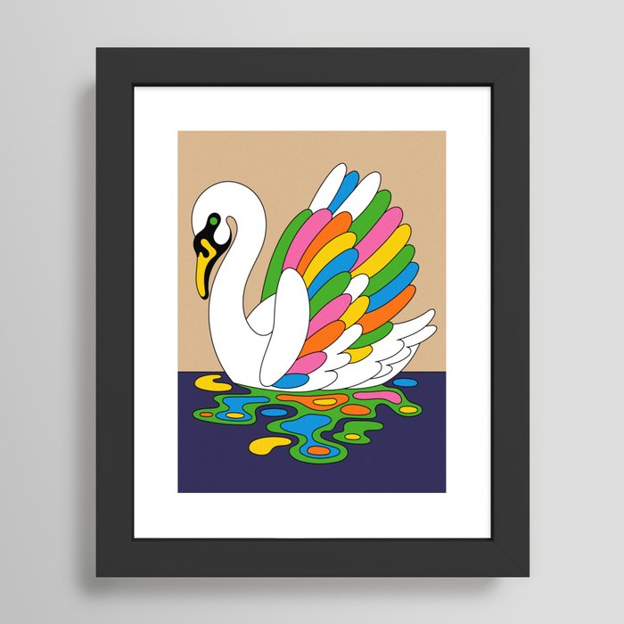 Vintage Timeless Swan Framed Art Print