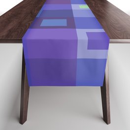 Modern Plaid in Purples and Light Green Table Runner