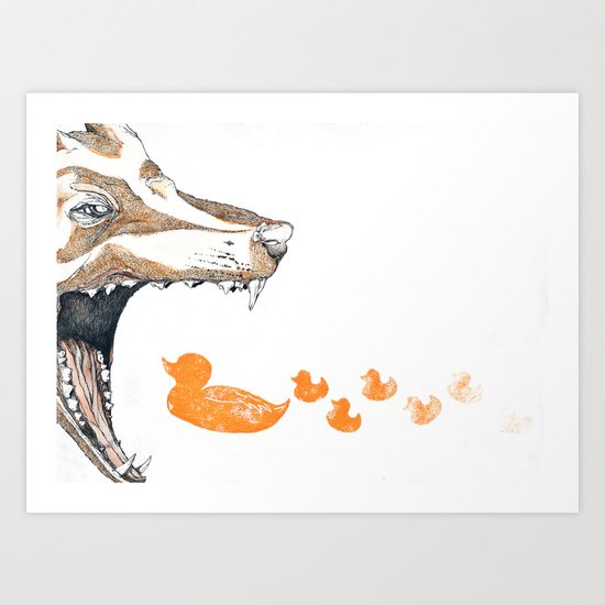 Fox vs. Duck Art Print