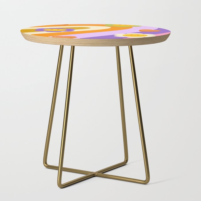 Retro Groovy 90s Style Print Side Table