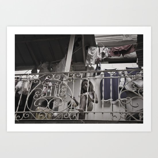 Girls playing in the balcony - Panamá Art Print