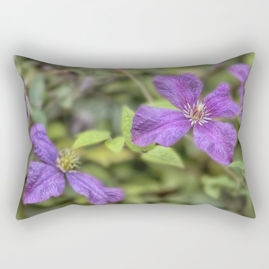 purple Clematis flower Rectangular Pillow