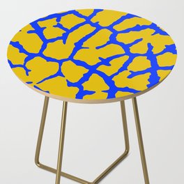 Giraffe Print Yellow Blue Side Table