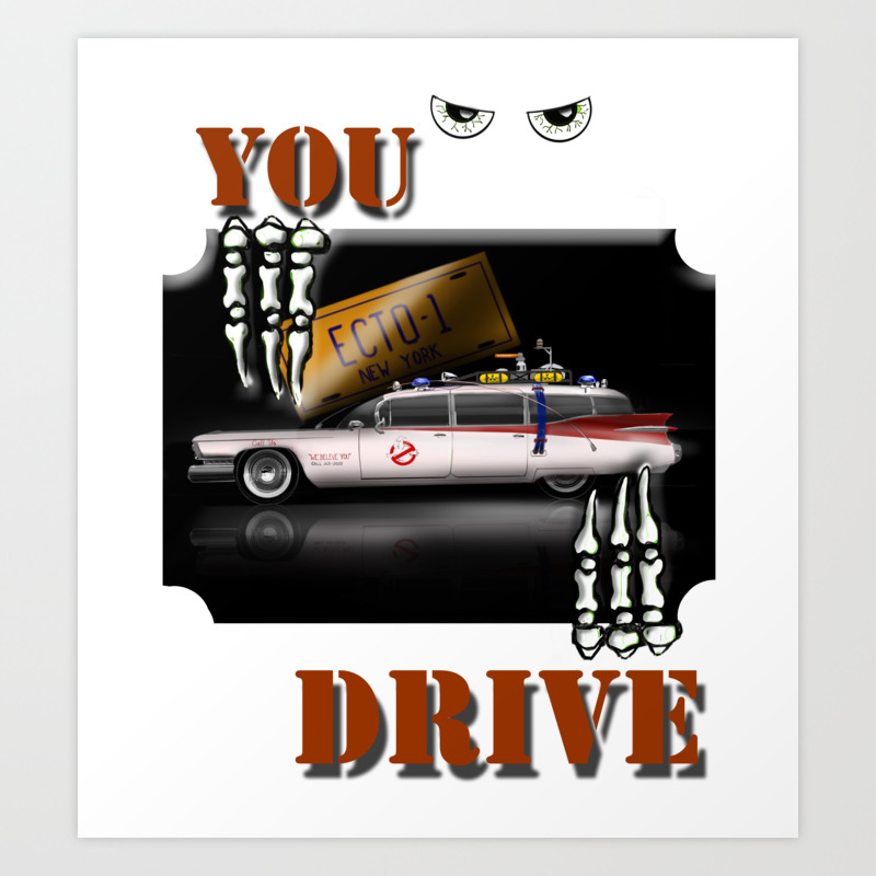 Ecto 1 Car Cool Ghostbuster Car Art Print By Hsdesigner Society6