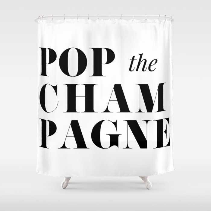 Pop The Champagne Shower Curtain By Tshirtstylist Society6 Pop The Champagne Shower Curtain