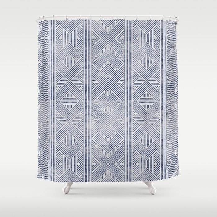 AMAI GEO DENIM Shower Curtain by holli zollinger Society6