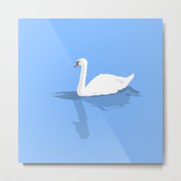 Blue Swan Metal Print | Wildlife, Clean, Easy, Flow, Bluelife, Nature, Life, Drawing, Digital, Swans 