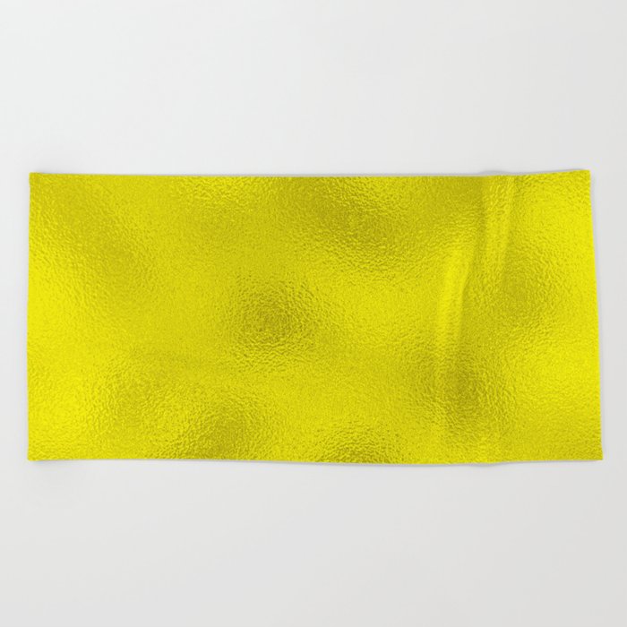 Yellow Neon Glass Foil Modern Collection Beach Towel
