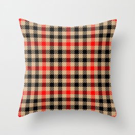 Cream, Red & Black Gingham Pattern Throw Pillow