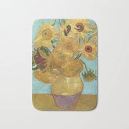 Vase with Twelve Sunflowers Bath Mat