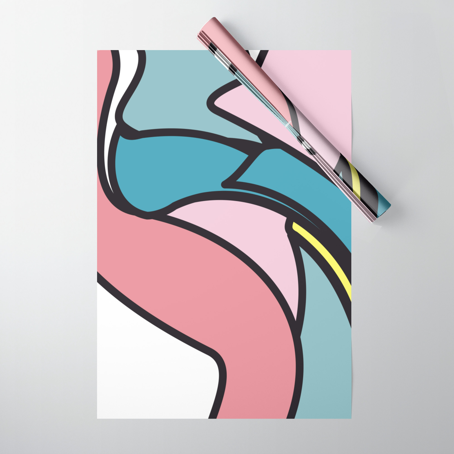 Abstract Art Soft Pink Wrapping Paper By Alexvdesign Society6