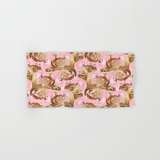 Gold Roses Hand & Bath Towel
