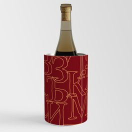 Antique Looking Cyrillic Alphabet Wine Chiller