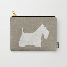 White Scottish Terrier Silhouette Carry-All Pouch